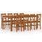 Maison Madeleine -  9 Piece Dining Set Pinewood Honey Brown